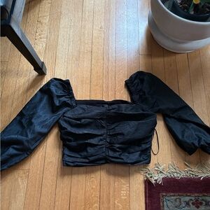 J. Crew Black Crop Top